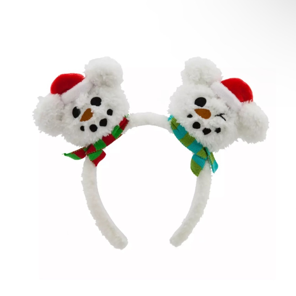 Mickey Mouse Ears Snowman Holiday Headband NWT